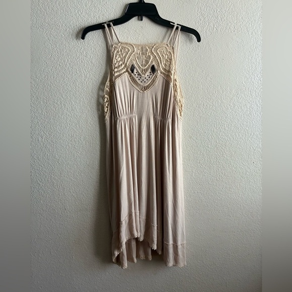 Free People Cream Star Lace  Dress with Bead Details S - Picture 15 of 16